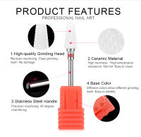 Brocas de Uñas de Cerámica KADS 3/32'' Acrílico Profesional para Manicura y Pedicura Herramientas y Equipo de Belleza - details 1