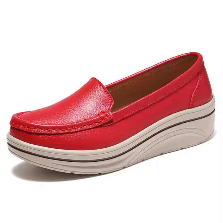 Mocasines sin cordones para mujer a la moda, zapatillas de deporte con plataforma, mocasines informales cómodos con plataforma de cuña - 1