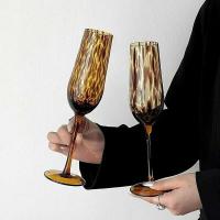 Copa de champán de leopardo Vintage, copas de vino de alta gama, copa de cola ámbar, herramientas de fiesta - details 2