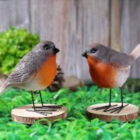 Estatua de pájaro Robin de estilo nórdico duradera, estatuas de pájaros de jardín hechas a mano, adorno de resina para patio, jardín de hadas - details 3