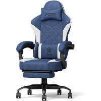 Silla Gaming Ergonómica Tejido de Alta Tecnología Silla de Oficina con Reposapiés Negro - details 25