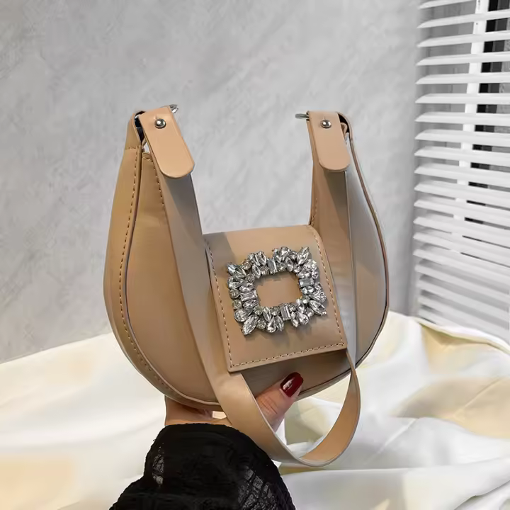 Bolso de media luna con diseño de nicho para mujer, bolso de hombro con personalidad, moda de invierno, 2025 - 1