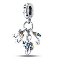 Pulsera de plata de dos tonos con colgante triple celestial de cuentas en forma de corazón para la fabricación de joyas - details 43