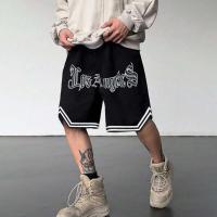 Pantalones Cortos de Tela Elástica de Cuatro Lados para Hombres Gimnasios Góticos Elegantes en Los Ángeles Letras Impresas en Ellos - details 1