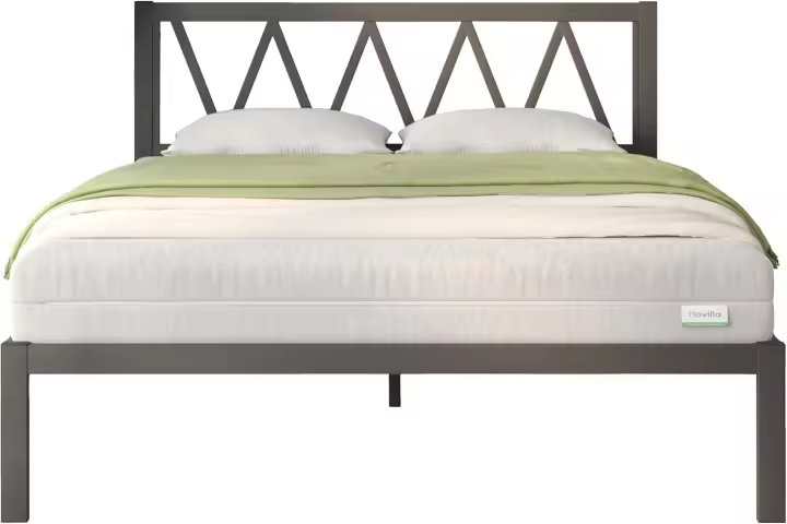 Cama Somier 120x200 con Láminas de Chapo Altura de 30cm Estructura de Metal Fácil Montaje Blanco - 1
