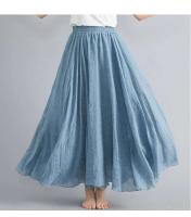 Verano negro algodón en mujeres Maxi Faldas Ropa Mujer parte baja holgada Haruku Saia Casual Boho Falda larga Ropa de Mujer - details 9