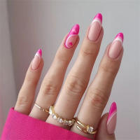 24Pcs Uñas Postizas De Póker Manicura Ballerina Removible Almendra Uñas Falsas De Decoración Para Mujeres Y Niñas Uñas Postizas De Cuchara Completo - details 26