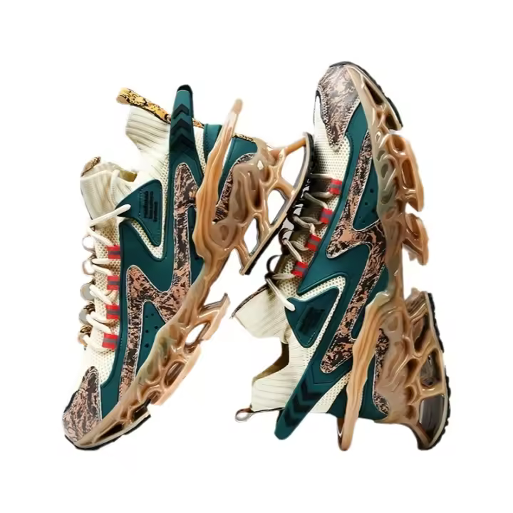 Zapatillas de deporte con cordones de paisaje chino para hombre, zapatos casuales para caminar al aire libre, bloque de Color de moda, colores surtidos - 1