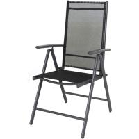 plegable de aluminio con respaldo alto reclinable con 7 posiciones, Carbón y Negro Transparente set de 2 - details 3