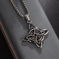 Collar de nudo de bruja de acero inoxidable, nudo mágico, símbolos de brujería pagana, colgante, collar de nudo celta, regalos de joyería para mujeres - details 5