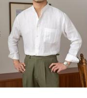 Camisa de Lino para Hombre Verano 2025 Cuello Henley Elegante Manga Larga Transpirable - details 1