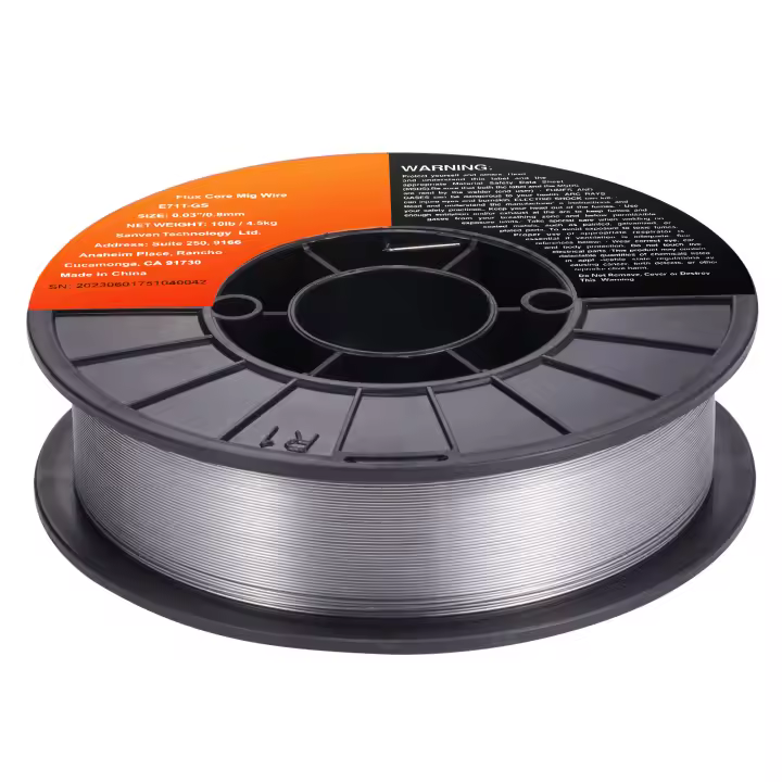 SucceBuy Alambre de soldadura con núcleo fundente, E71T-GS de 0,030 pulgadas, 10 libras de alambre MIG sin gas para acero suave, salpicaduras bajas, soldadura por arco en todas las posiciones y uso en exteriores - 1