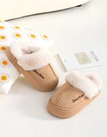 Zapatillas de algodón versátiles de Color sólido de felpa de fondo plano para mujer de invierno zapatos cálidos y acogedores para interiores y exteriores para hombre - details 1