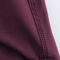 Vestido de cuello redondo para mujer, minivestido plisado de manga larga con espalda, color sólido, nable, para otoño - details 17