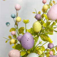 Decoración de Pascua, huevo Artificial, rama de flor de tulipán, margaritas falsas coloridas, ramos DIY para fiesta de Pascua, decoraciones de mesa para el hogar - details 5