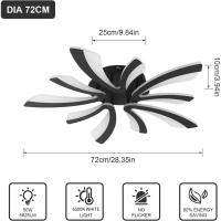 Plafón LED Regulable Control Remoto 48W 5400LM 3000K-6500K Día 70cm Ideal para Sala de Estar, Dormitorio, Comedor, Baño, Pasillo Blanco - details 80