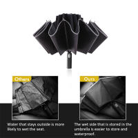 Paraguas inverso totalmente automático para hombres y mujeres, resistente al viento, plegable, grande, vehículo de negocios, regalo reflectante - details 10