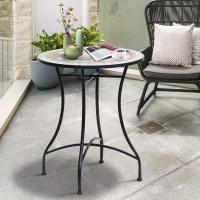 Mesa de Jardín Mesa Mosaico Cerámica y Redonda Mesita de Café para Terraza Balcón Φ60x71cm - details 1