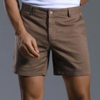 Pantalones Cortos de Lino Suave para Hombre Versátiles, Secado Rápido, Ajustados, Diseño de Botones, para Entrenamiento, Primavera y Verano - details 2