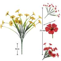 Ramo de flores artificiales de plástico para Decoración de mesa, flores falsas para jardín, porche, ventana, habitación del hogar, bricolaje - details 10