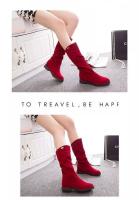 Nuevas botas de media pantorrilla de otoño e invierno para mujer, botas de caballero informales de tacón bajo con punta redonda para mujer, botas de mujer de terciopelo mate - details 31