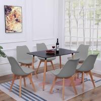 Juego de Mesa de Comedor y Sillas, 1 Mesa Redonda de 80 cm + 4 Sillas Blancas, de Diseño Nórdico - details 85
