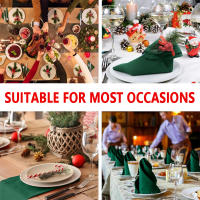 Juego de 6/12/24 servilletas de tela decorativas navideñas de color sólido de 40x40cm adecuadas para restaurantes y reuniones familiares - details 2