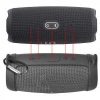 Funda de silicona para Altavoz Bluetooth Charge 5, protección de viaje con correa para el hombro y mosquetón - details 0