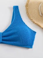 Bikini de cintura alta para mujer, traje de baño deportivo unicolor, traje de baño Sexy a rayas, ropa de baño para mujer, ropa de playa 2025 - details 4