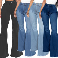 Pantalones acampanados de mezclilla elástica ajustados a la cintura HSF99 Fashion - details 2