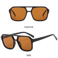 Gafas de sol vintage de doble puente amarillas para mujer, montura cuadrada de gran tamaño, gafas de sol de lujo, gafas de piloto para mujer - details 1
