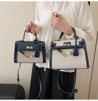 Bolso de mano de empalme de color en contraste de textura premium bolso de mensajero de hombro retro casual de nueva moda para mujer - details 32