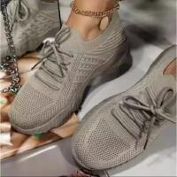 1 par de zapatillas para correr cómodas con cordones y plataforma deportivas informales a la moda para mujer - details 3