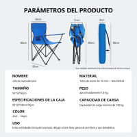 Silla plegable profesional para acampar, respaldo ergonómico con soporte Lumbar, reposabrazos acolchados, bolsa integrada con cremallera, silla de pesca para - details 7