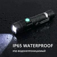 Linterna LED Potente de Aleación de Aluminio Portátil, Recargable por USB, Luz de Flash Impermeable para Acampar al Aire Libre - details 3