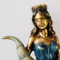 Estatua de Fortuna con los ojos vendados, griega antigua diosa romana de La Fortuna, escultura de suerte azul Vintage, decoraciones de la suerte para el hogar - details 8