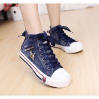 Zapatos de lona informales para mujer, zapatos planos con cordones a la moda - details 2