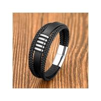 Pulsera de Cuero de Diseñador de Lujo en Acero Inoxidable Nuevo Para Hombre Italiano Encanto Punk Regalos de Vacaciones Compatible con la Piel - details 6