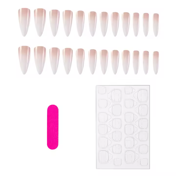 Adhesivo artificial de larga duración para uñas de talón, estilo degradado, para belleza femenina - 1