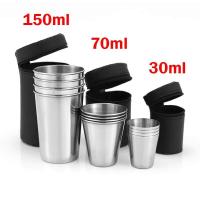 4 Unids/set botellas de agua de acero inoxidable para exteriores, maletas de transporte, senderismo, camping, picnic, barbacoa, tazas de café y cerveza, - details 0