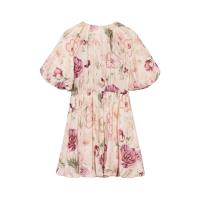 PB & ZA 2025 novedad de verano llegadas de las mujeres temperamento Simple Puff manga cuello redondo Vestido corto estampado Falda corta - details 2