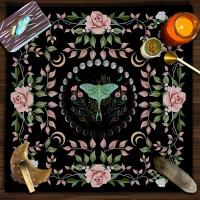 Mantel de Jardín Lunar Tela de Tarot Decoración de Mesita de Brujería Almohadillas de Astrología - details 10