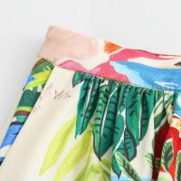 BUNO-novedad de verano, producto, camisa de manga corta estampada a la moda para mujer, conjunto informal de media falda por debajo de la rodilla de cintura alta - details 15
