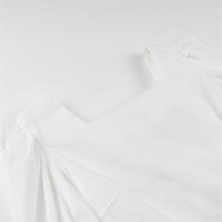OUWU- Camisa Corta De Manga Abullonada Para Mujer De, Cuello Cuadrado Simple, Espalda Plisada, Puños Elásticos Sólidos, Dobladillo Suelto Informal, Blusa Corta, Nueva Camisa Elegante Para Primavera Y Verano - details 4