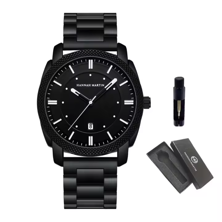 Reloj de Cuarzo de Lujo para Hombres Automático Correa de Cuero Impermeable Estilo de Negocios - 1
