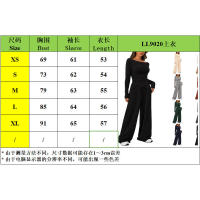 Conjunto de otoño Camiseta asimétrica de manga larga Pantalones de pierna ancha Traje informal Chándal - details 0