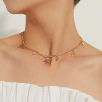 Collar de mujer de moda con estrella de cinco puntas, temperamento de personalidad - details 1