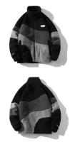 Otoño/Invierno nueva chaqueta de pareja para hombres y mujeres moda cuello alto bloque de Color chaqueta cálida holgada salida de fábrica - details 6
