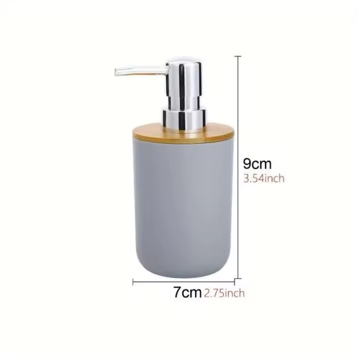 Dispensador de jabón de encimera de bambú, dispensador de loción orgánica resistente natural para cocina y baño - 1