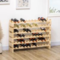 Botellero para vino de 72 botellas, botellero de madera de 6 niveles, botellero vertical con capacidad de carga de 100 kg para cocina, comedor, bar, 114x28x85 cm, madera natural. - details 1